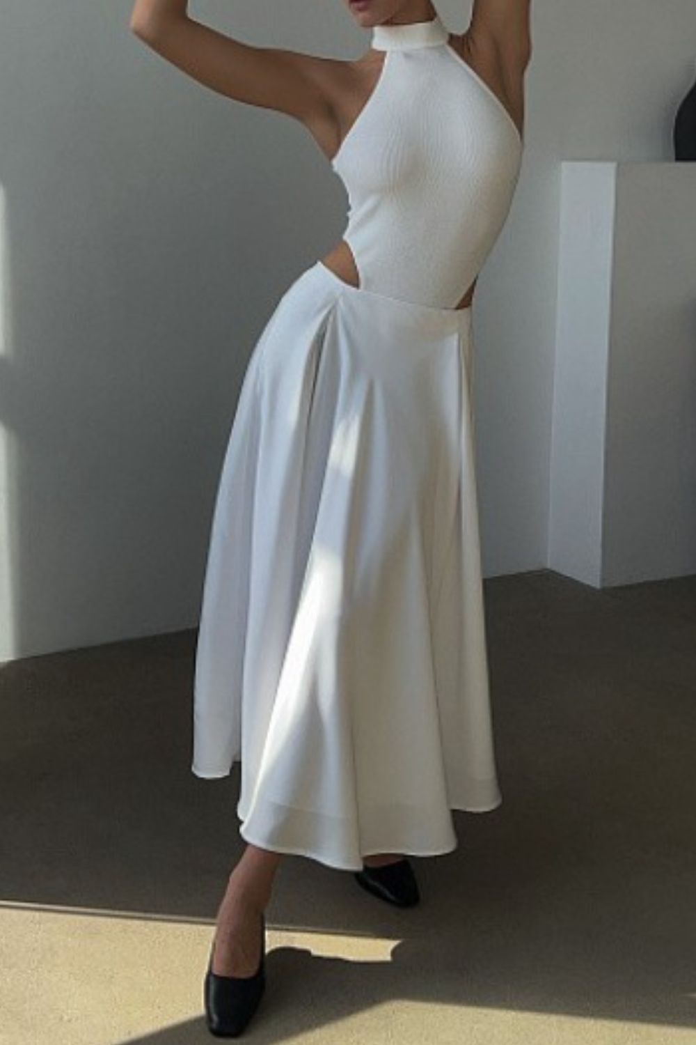 Back Elastic Waist Satin Minx Skirt - The Goddess Galleries