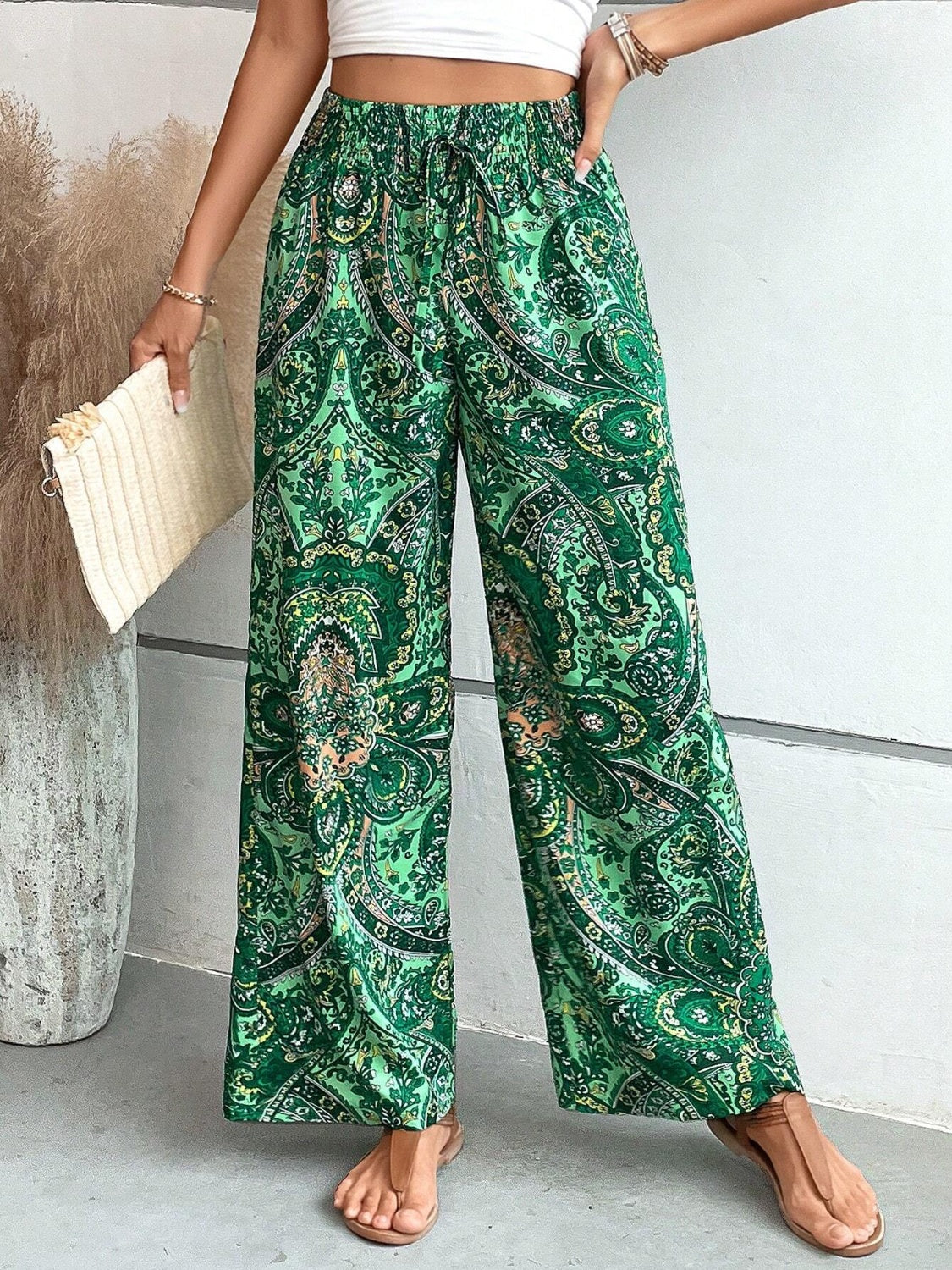Printed Wide Leg Pants - The Goddess Galleries