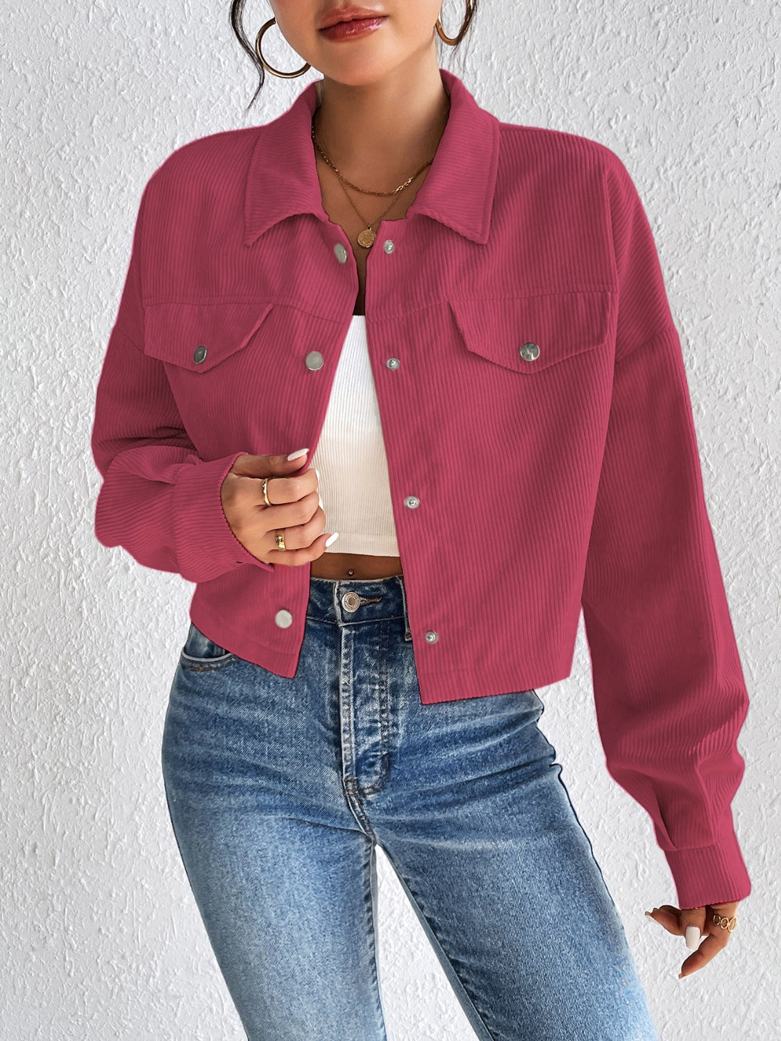 Honey Snap Down Long Sleeve Jacket - The Goddess Galleries
