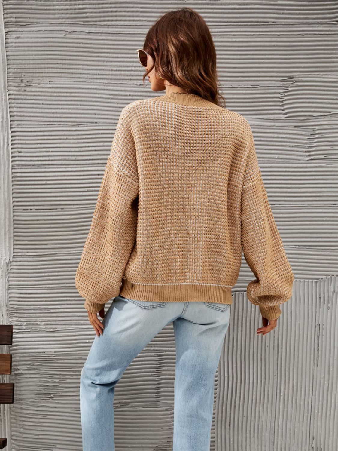 Angel Wings V-Neck Dropped Shoulder Cardigan - The Goddess Galleries