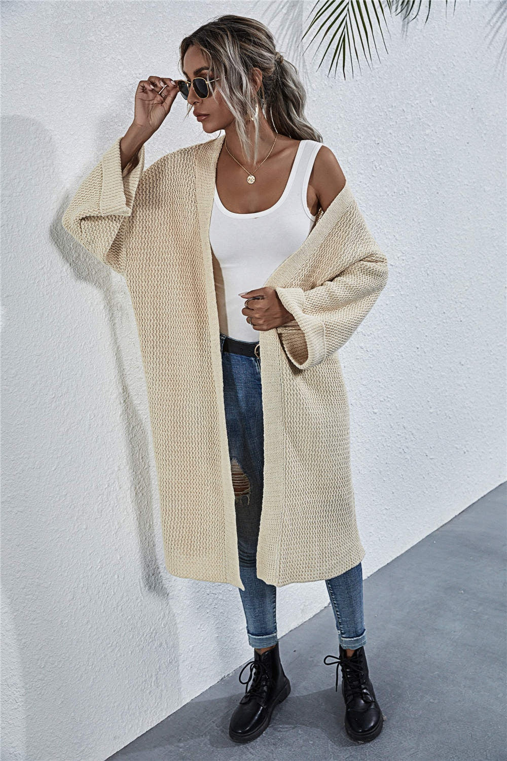 Open Front Long Sleeve Cardigan - The Goddess Galleries