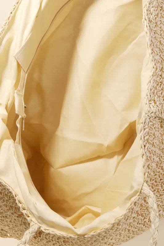 Fame Straw Knit Tote Bag - The Goddess Galleries