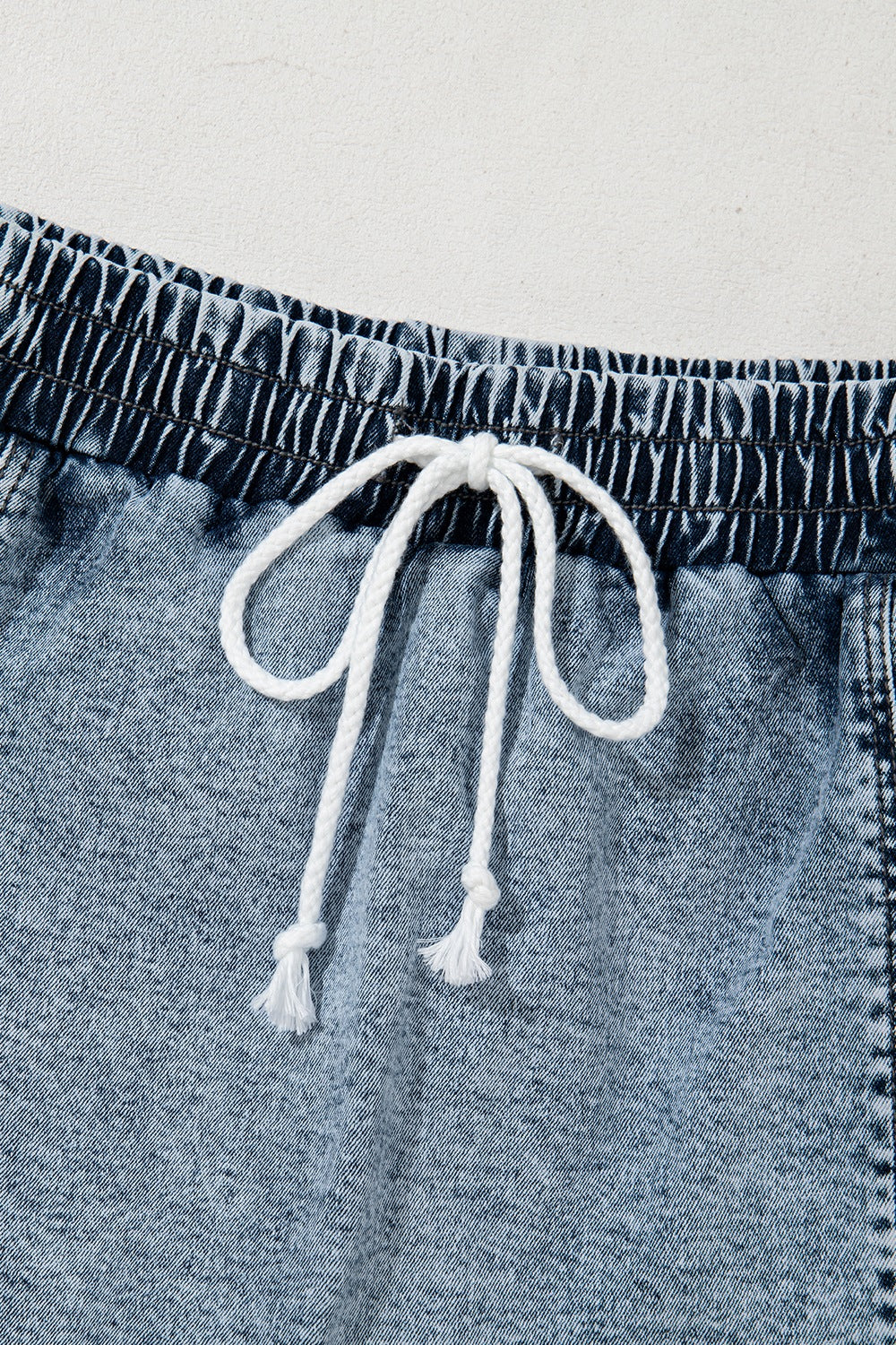 Drawstring High Waist Pocketed Denim Shorts - The Goddess Galleries