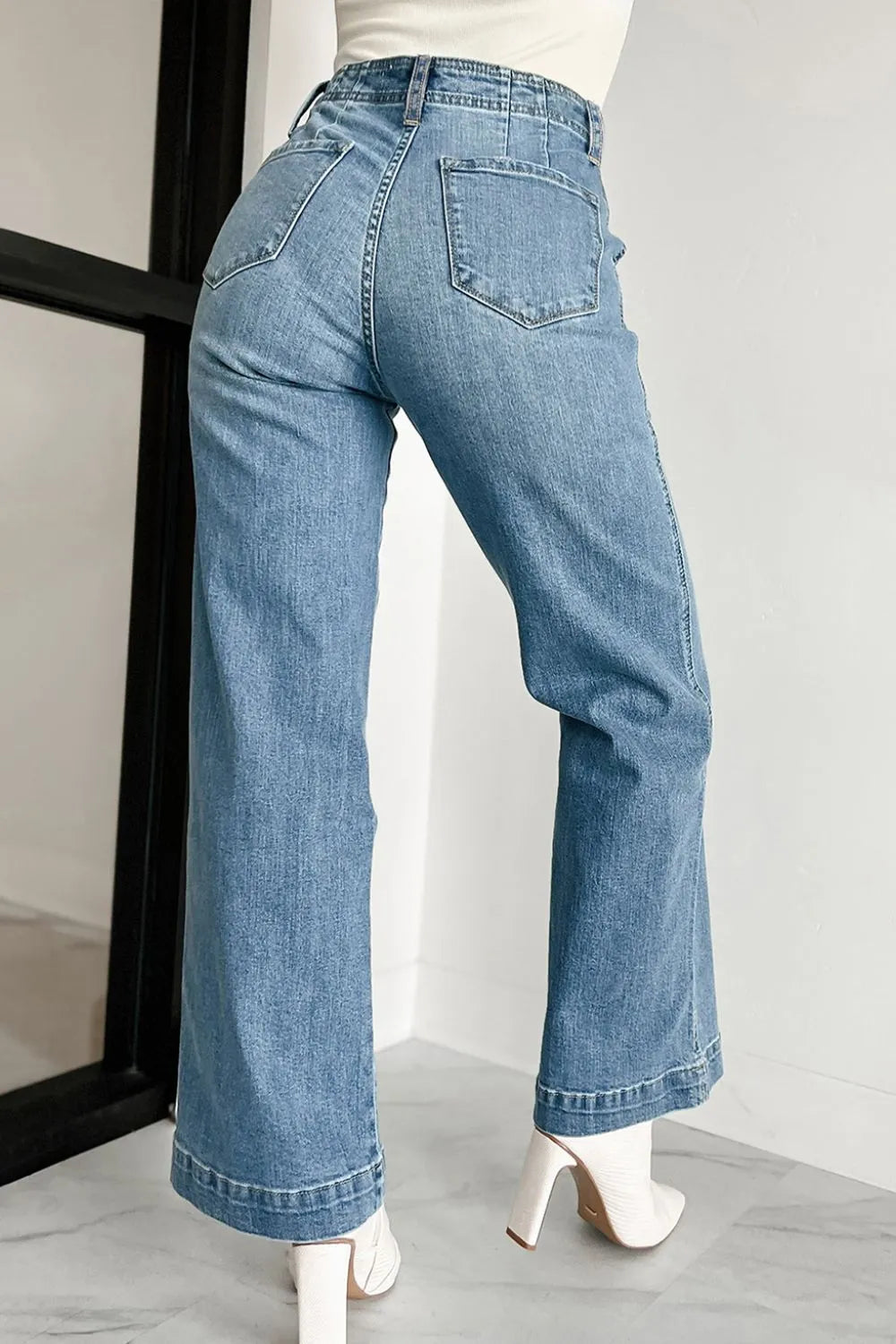 Button Fly High Waist Jeans - The Goddess Galleries