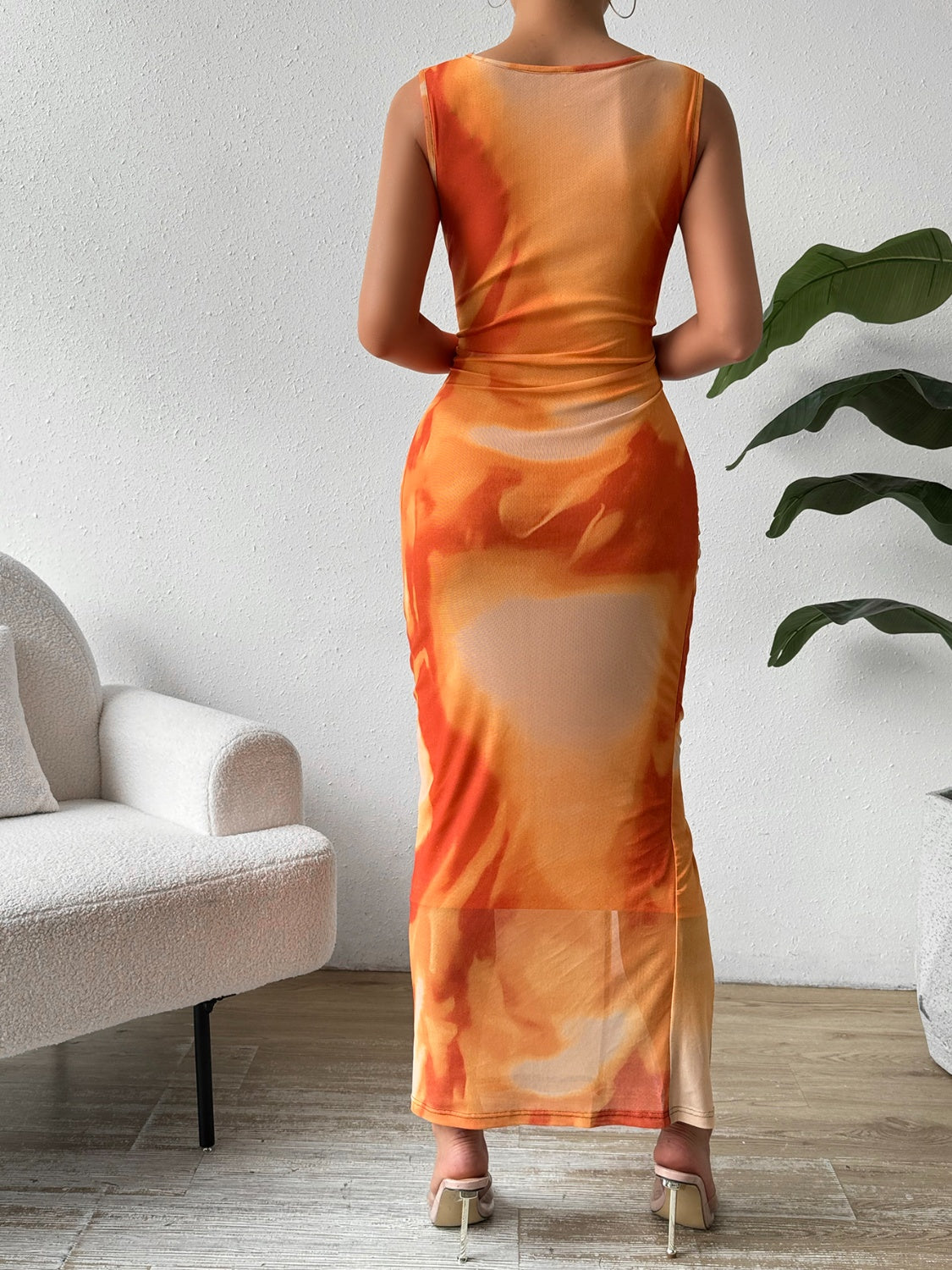 Honey Slit Round Neck Midi Tank Dress - The Goddess Galleries