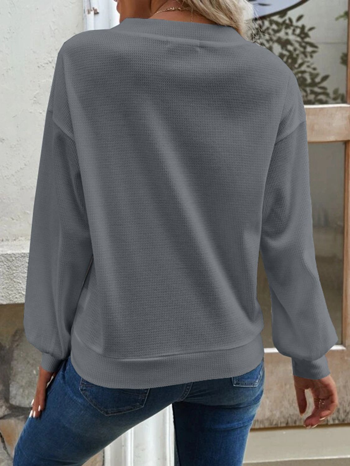 V-Neck Dropped Shoulder Blouse - The Goddess Galleries