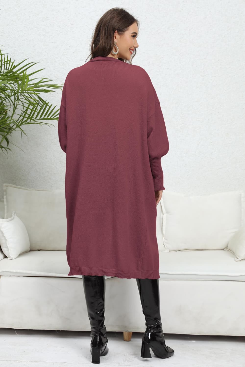 Open Front Dropped Shoulder Cardigan - The Goddess Galleries