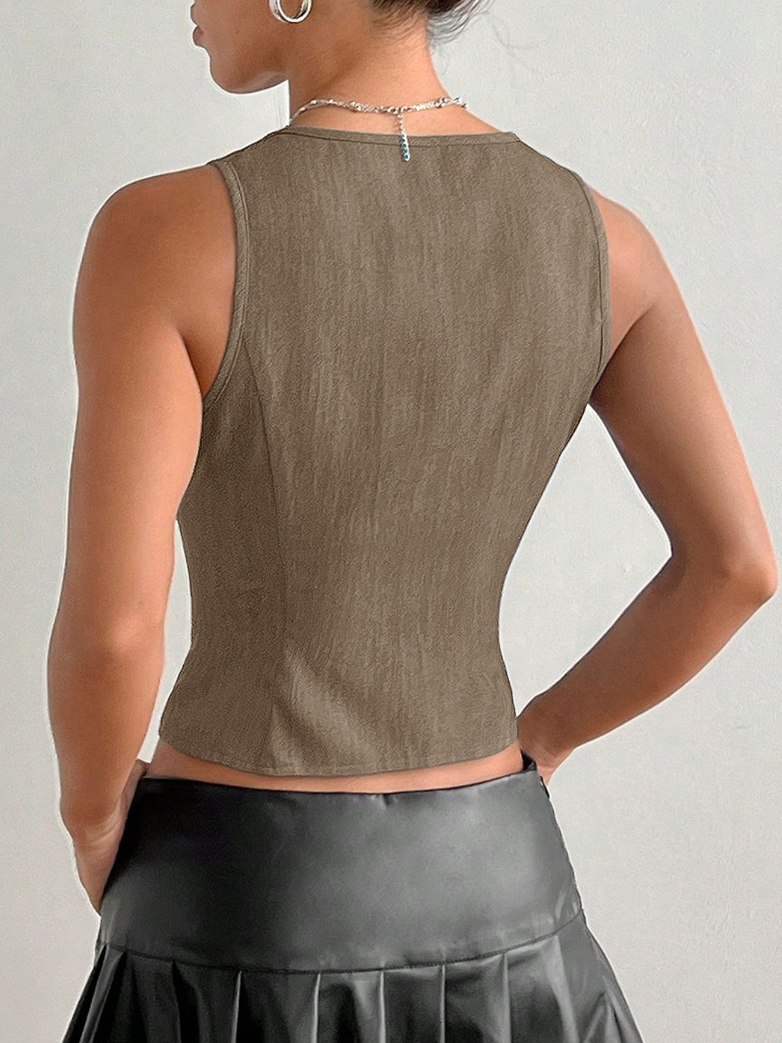 Tied Front V-Neck Tank - The Goddess Galleries