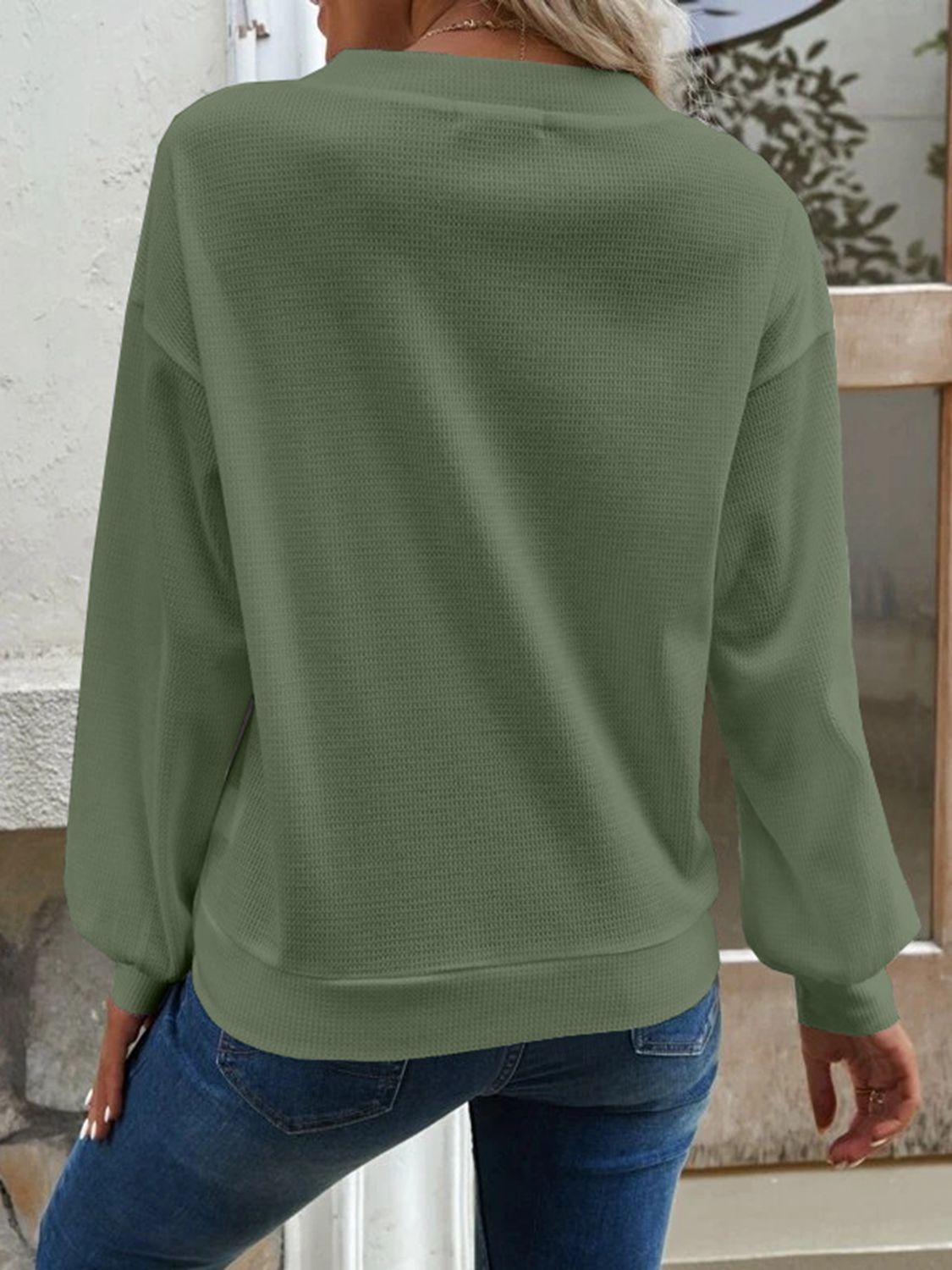 V-Neck Dropped Shoulder Blouse - The Goddess Galleries