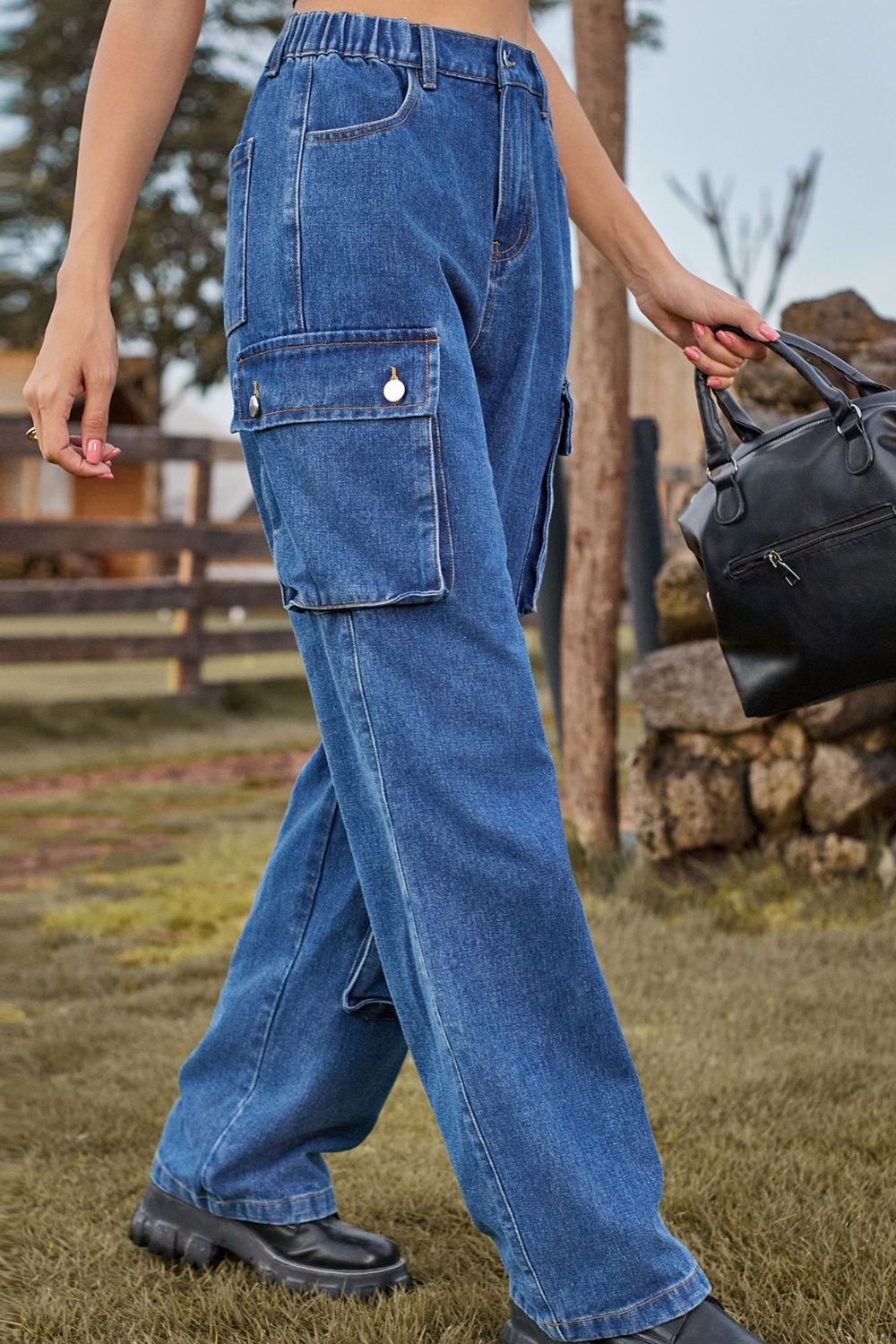 Loose Fit Long Jeans with Pockets - The Goddess Galleries