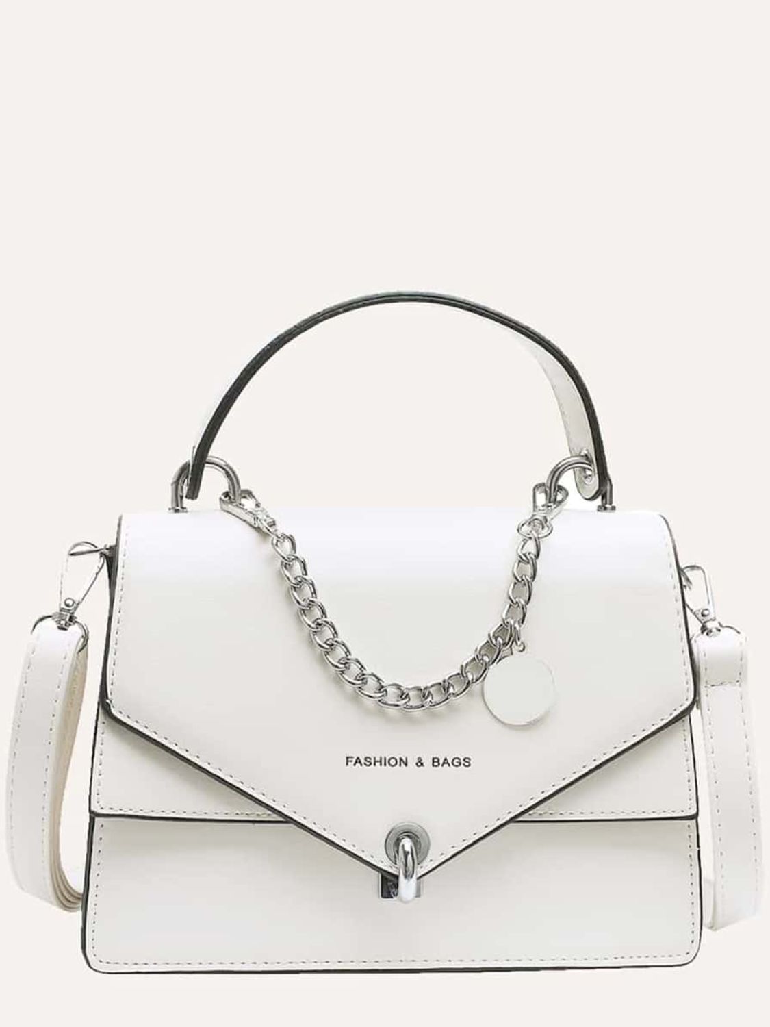 Chain PU Leather Detachable Shoulder Strap Handbag - The Goddess Galleries