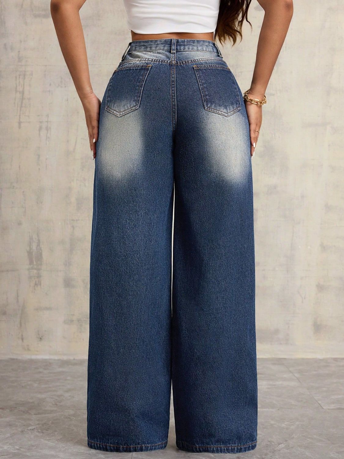 Embroidered Wide Leg Jeans - The Goddess Galleries