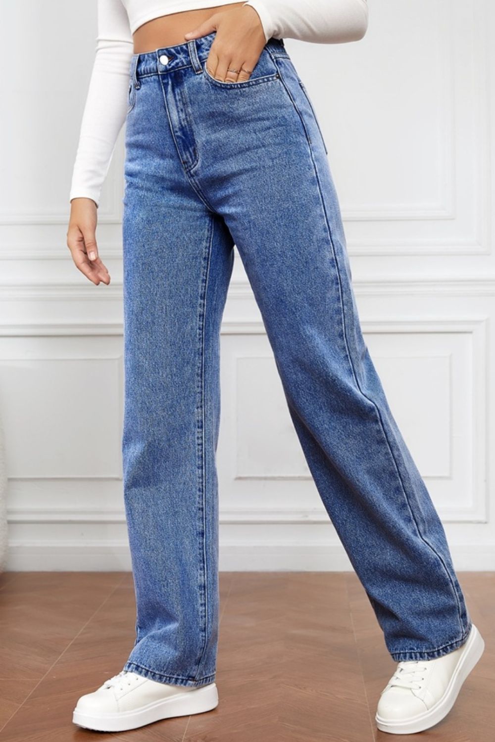 High Waist Straight Jeans - The Goddess Galleries