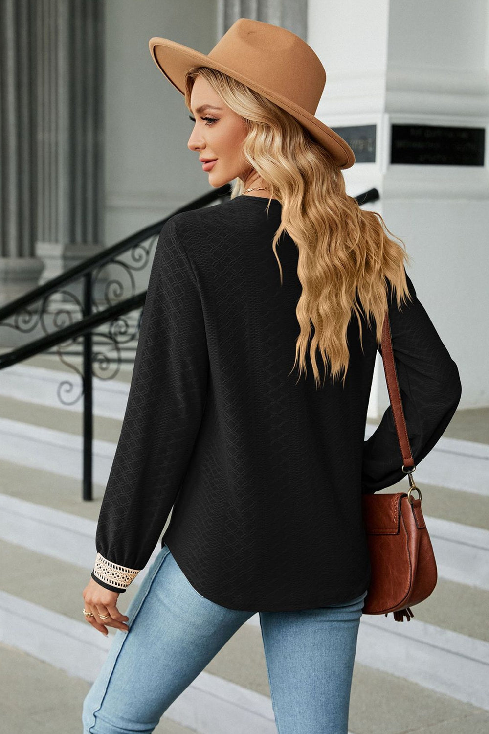 V-Neck Long Sleeve Blouse - The Goddess Galleries