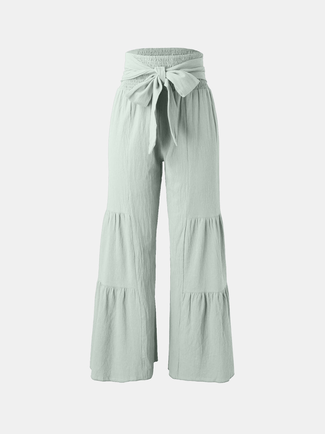 Tied Ruched Wide Leg Pants - The Goddess Galleries