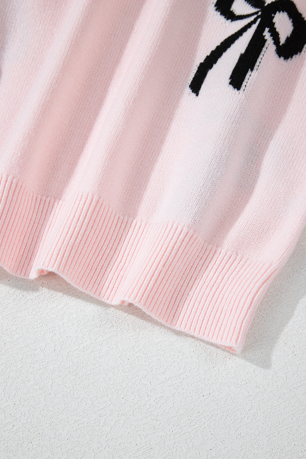 Bow Pattern Round Neck Loose Fit Sweater - The Goddess Galleries