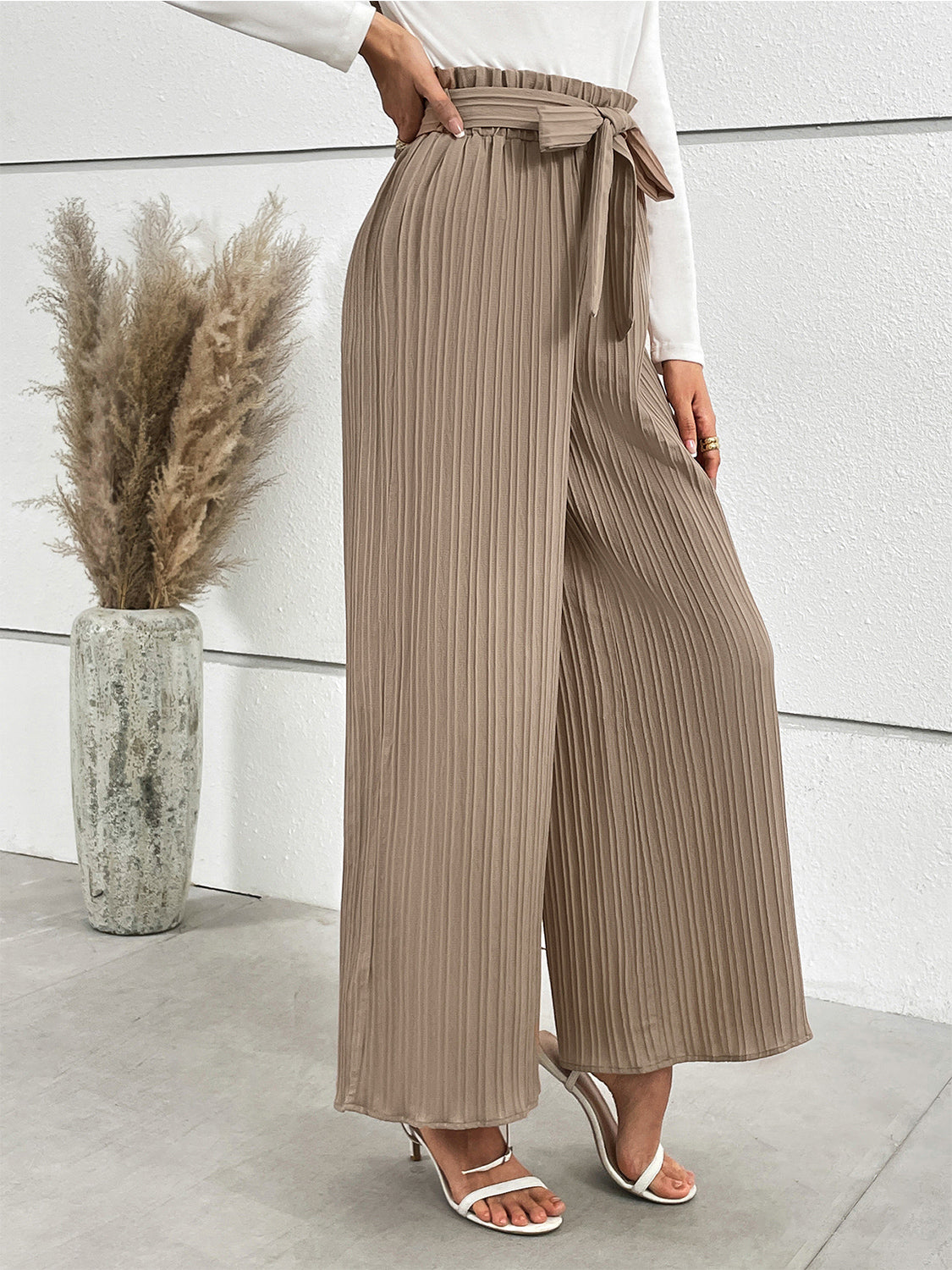 Honey Tied Wide Leg Long Pants - The Goddess Galleries