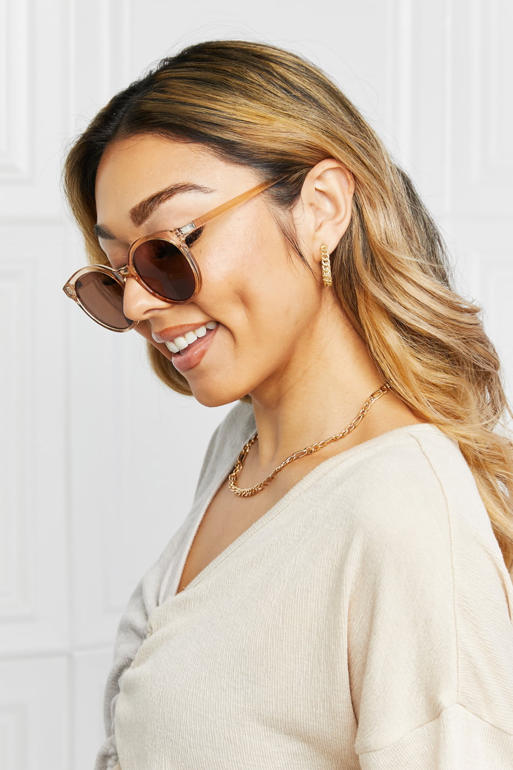 Round Full Rim Polycarbonate Frame Sunglasses - The Goddess Galleries