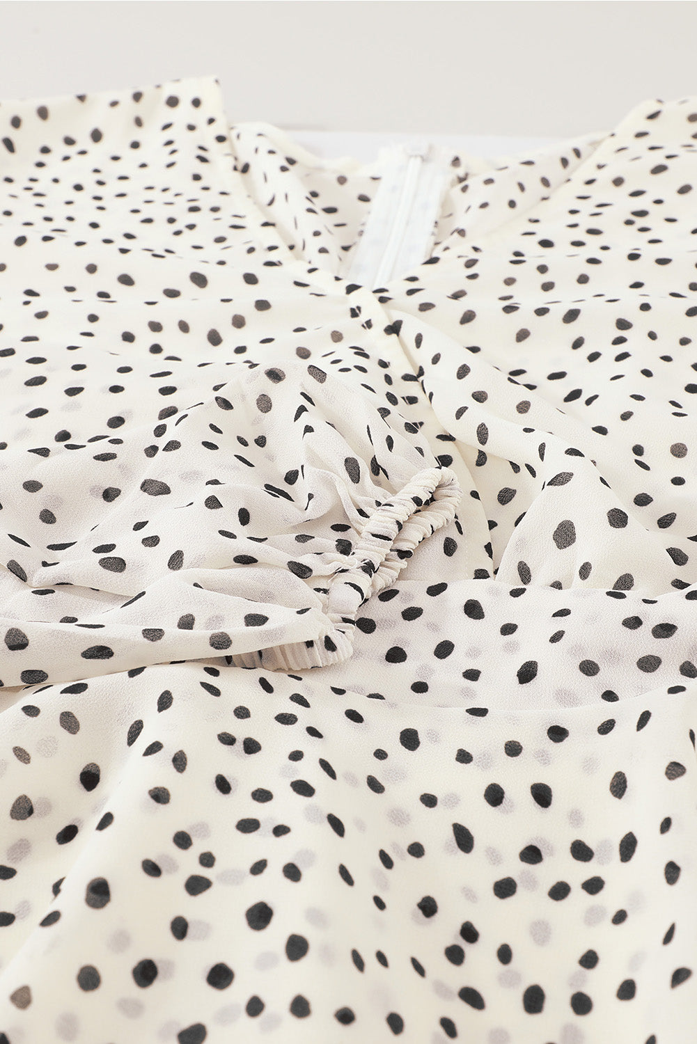 Tied Polka Dot Balloon Sleeve Layered Dress - The Goddess Galleries