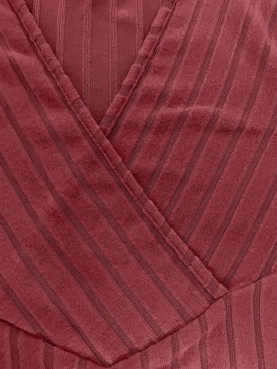 Ribbed Surplice Long Sleeve T-Shirt - The Goddess Galleries