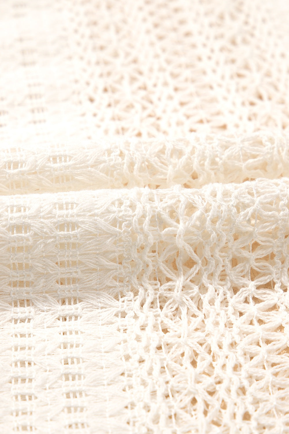 Lace Crochet Collared Neck Oversized Shirt - The Goddess Galleries