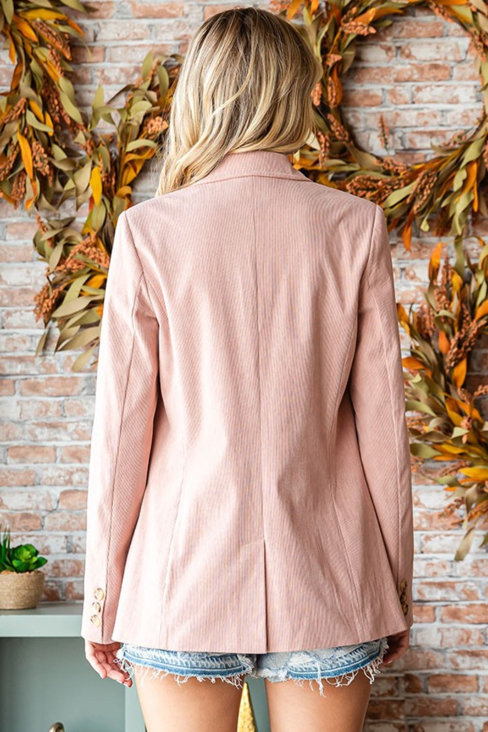 First Love Full Size Single-Breasted Flap Pocket Corduroy Blazer - The Goddess Galleries