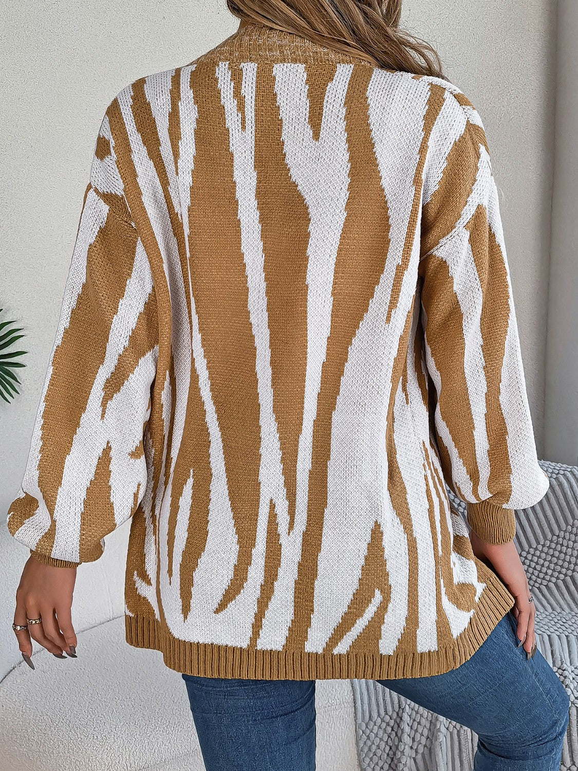 Open Front Animal Print Cardigan - The Goddess Galleries