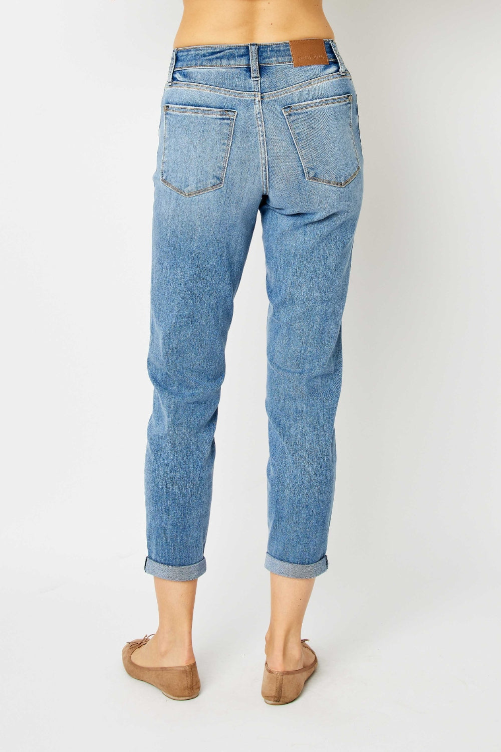 Judy Blue Full Size Cuffed Hem Slim Jeans - The Goddess Galleries