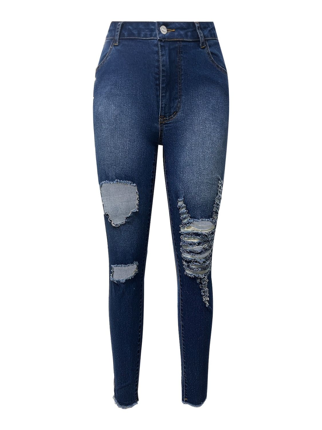 Distressed Skinny Jeans with Pockets - The Goddess Galleries