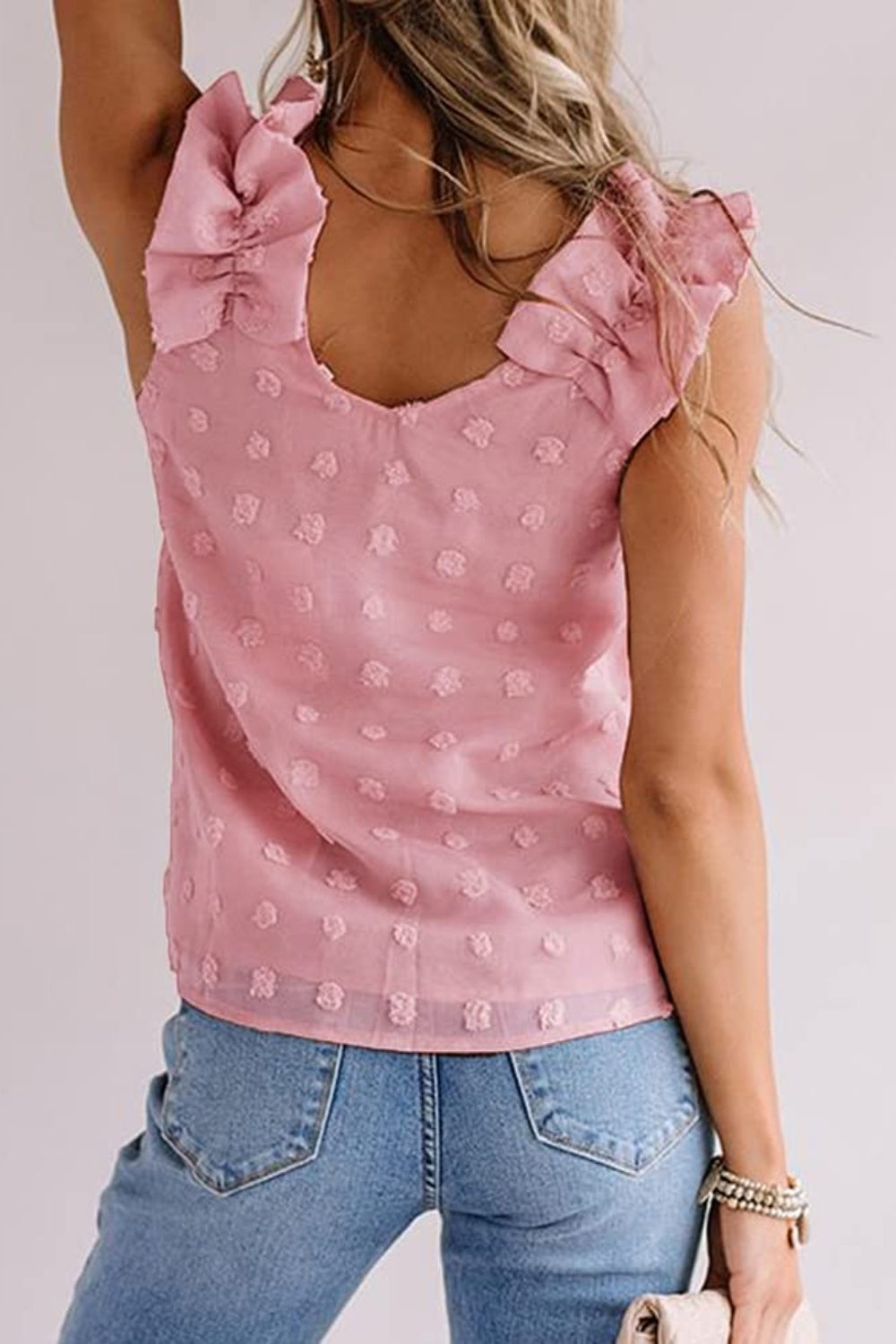 Full Size Swiss Dot V-Neck Tank - The Goddess Galleries