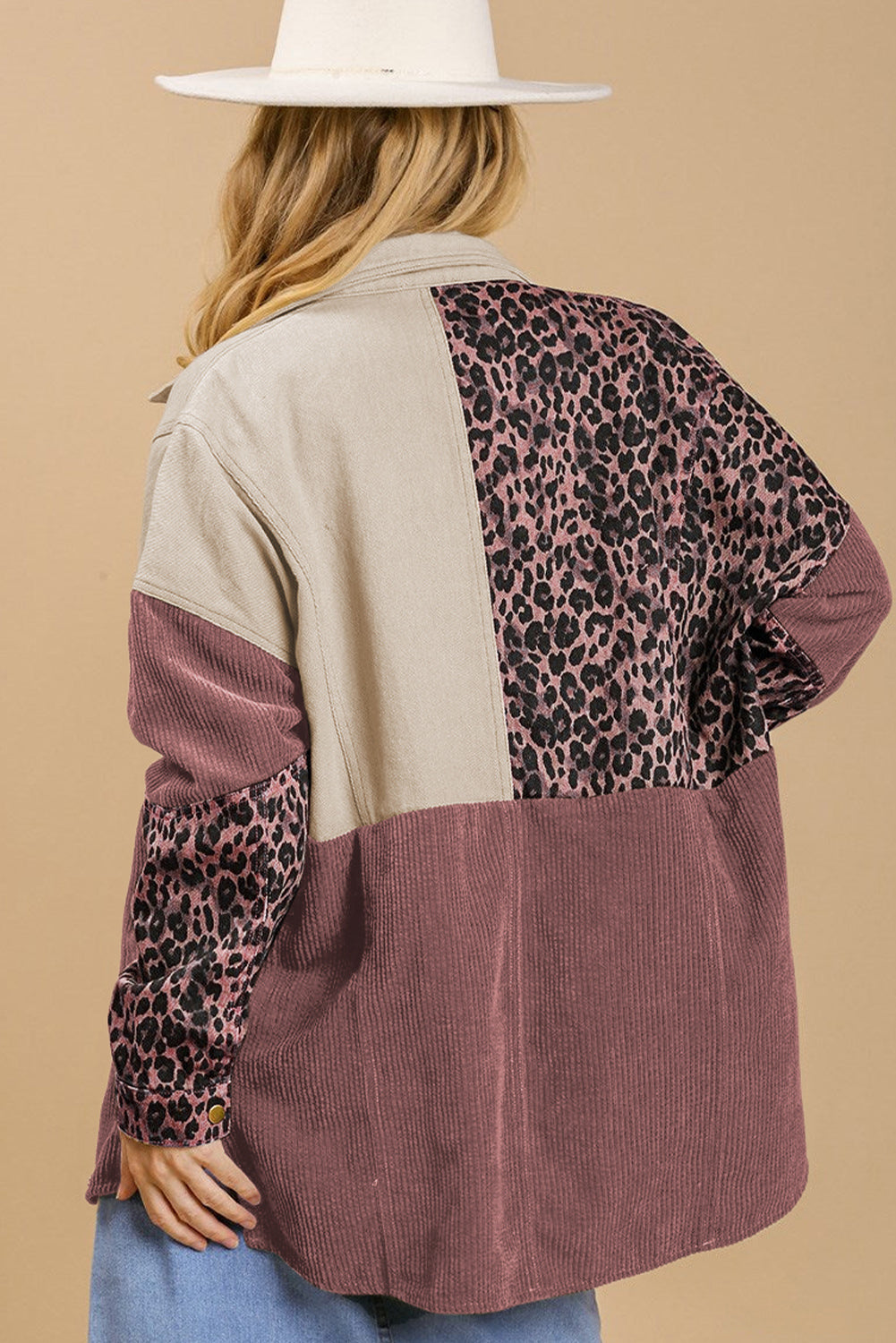 High-Low Leopard Snap Down Shacket - The Goddess Galleries