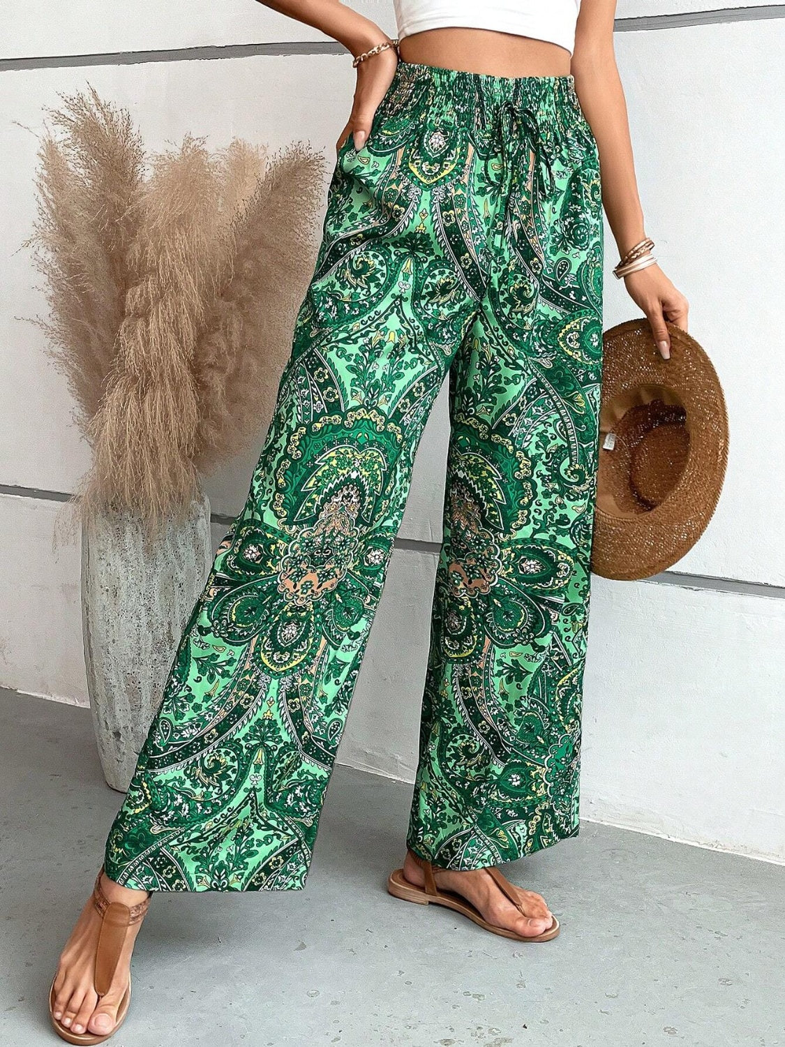 Printed Wide Leg Pants - The Goddess Galleries