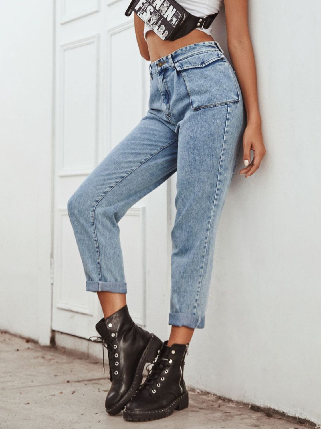High Waist Straight Leg Jeans - The Goddess Galleries