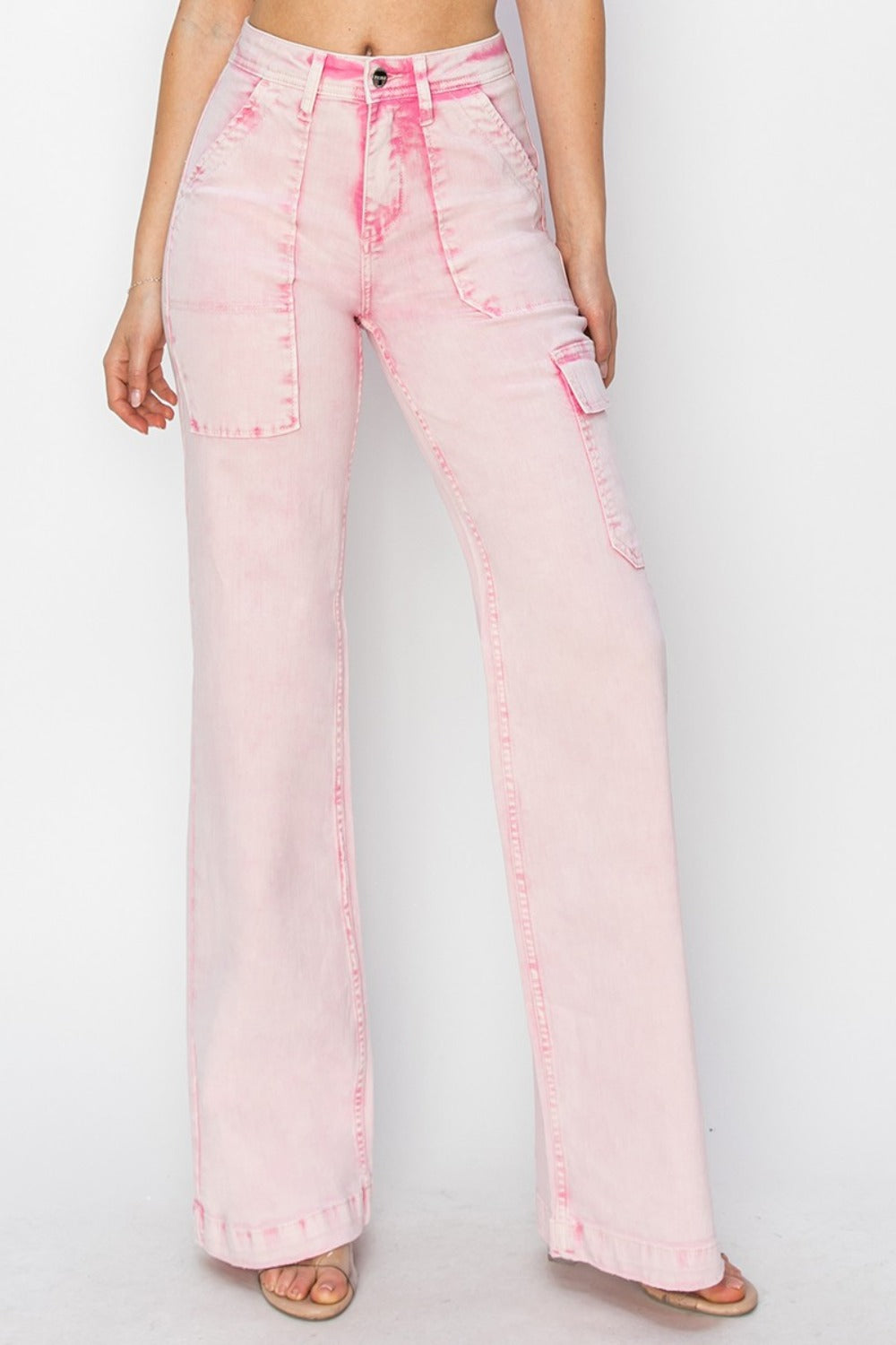 RISEN Full Size High Rise Cargo Pocket Jeans - The Goddess Galleries