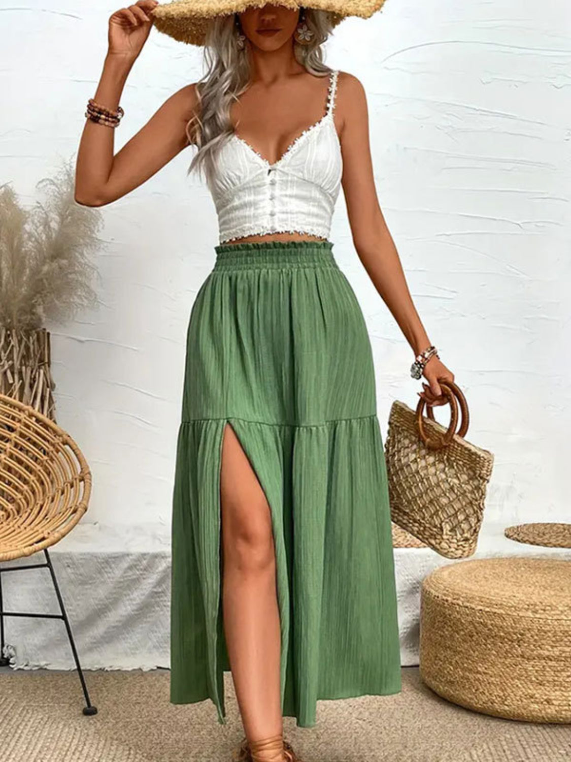 Frill Slit Skirt - The Goddess Galleries