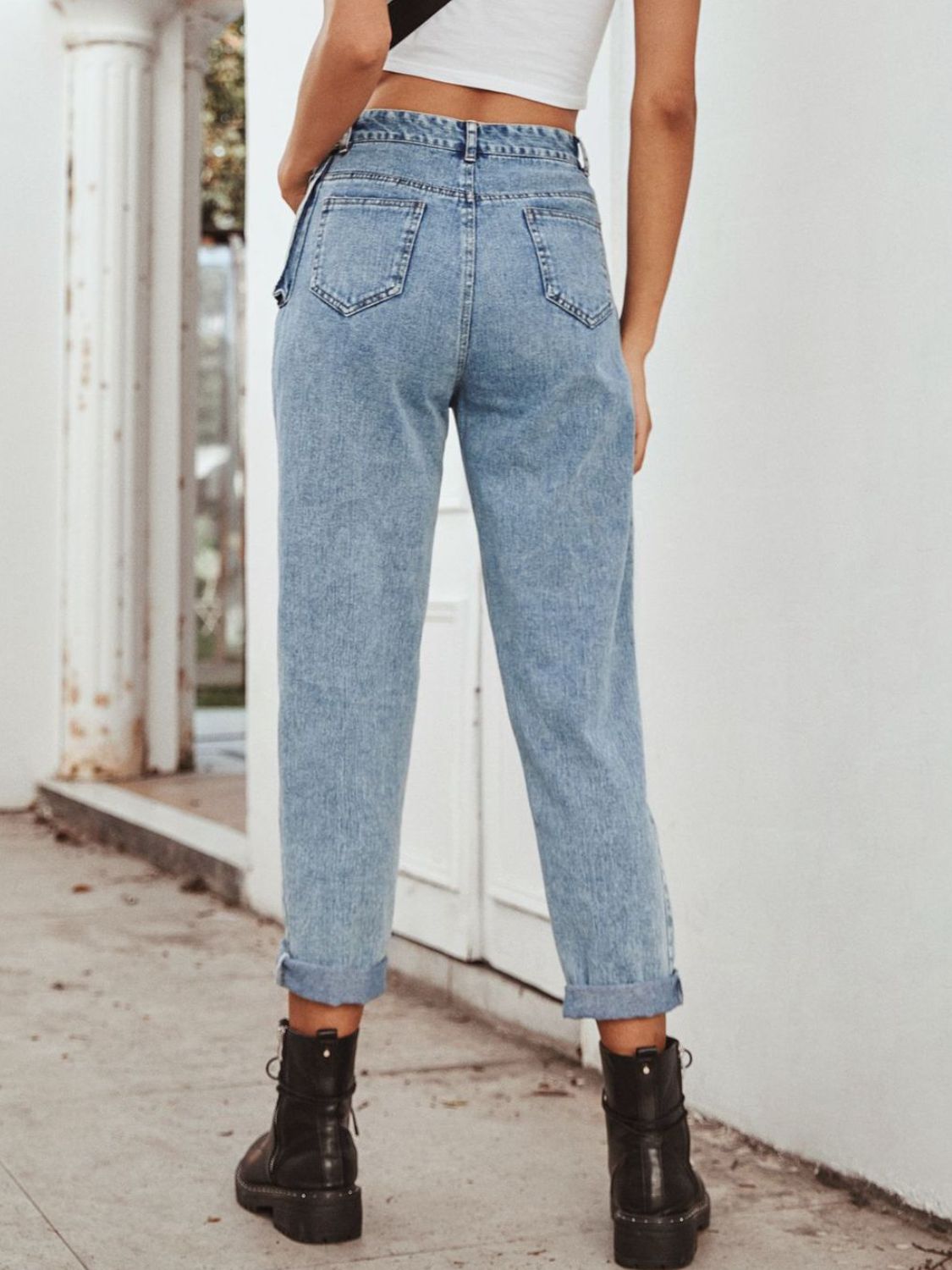 High Waist Straight Leg Jeans - The Goddess Galleries
