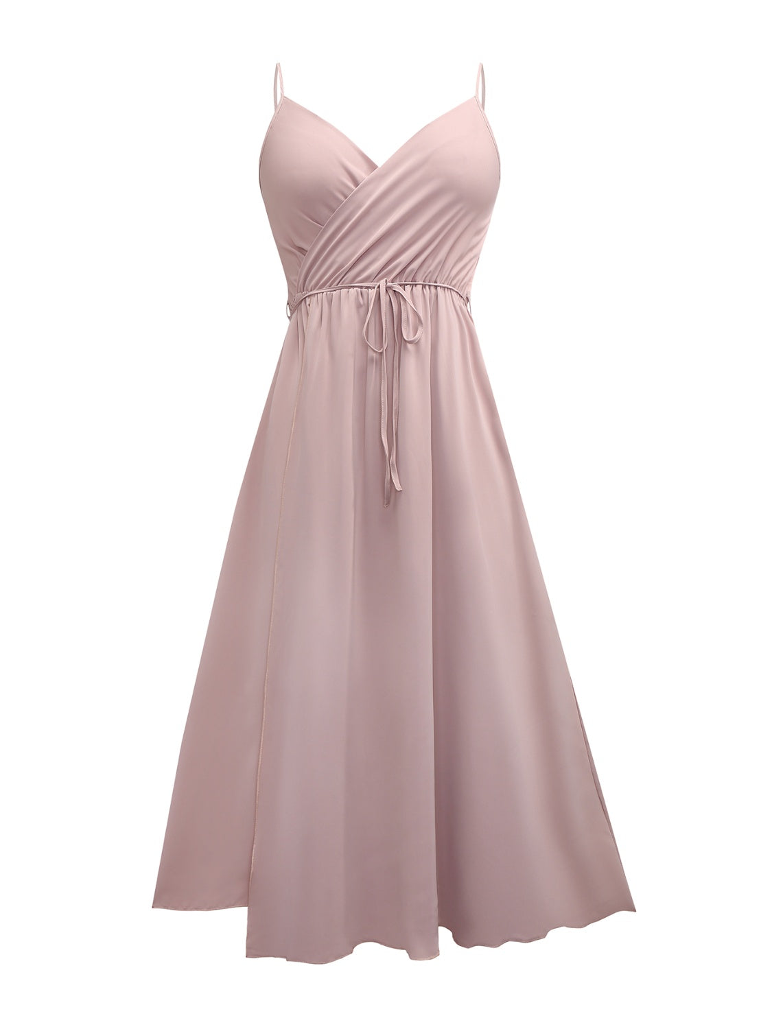 Honey Tied Surplice Sleeveless Midi Cami Dress - The Goddess Galleries