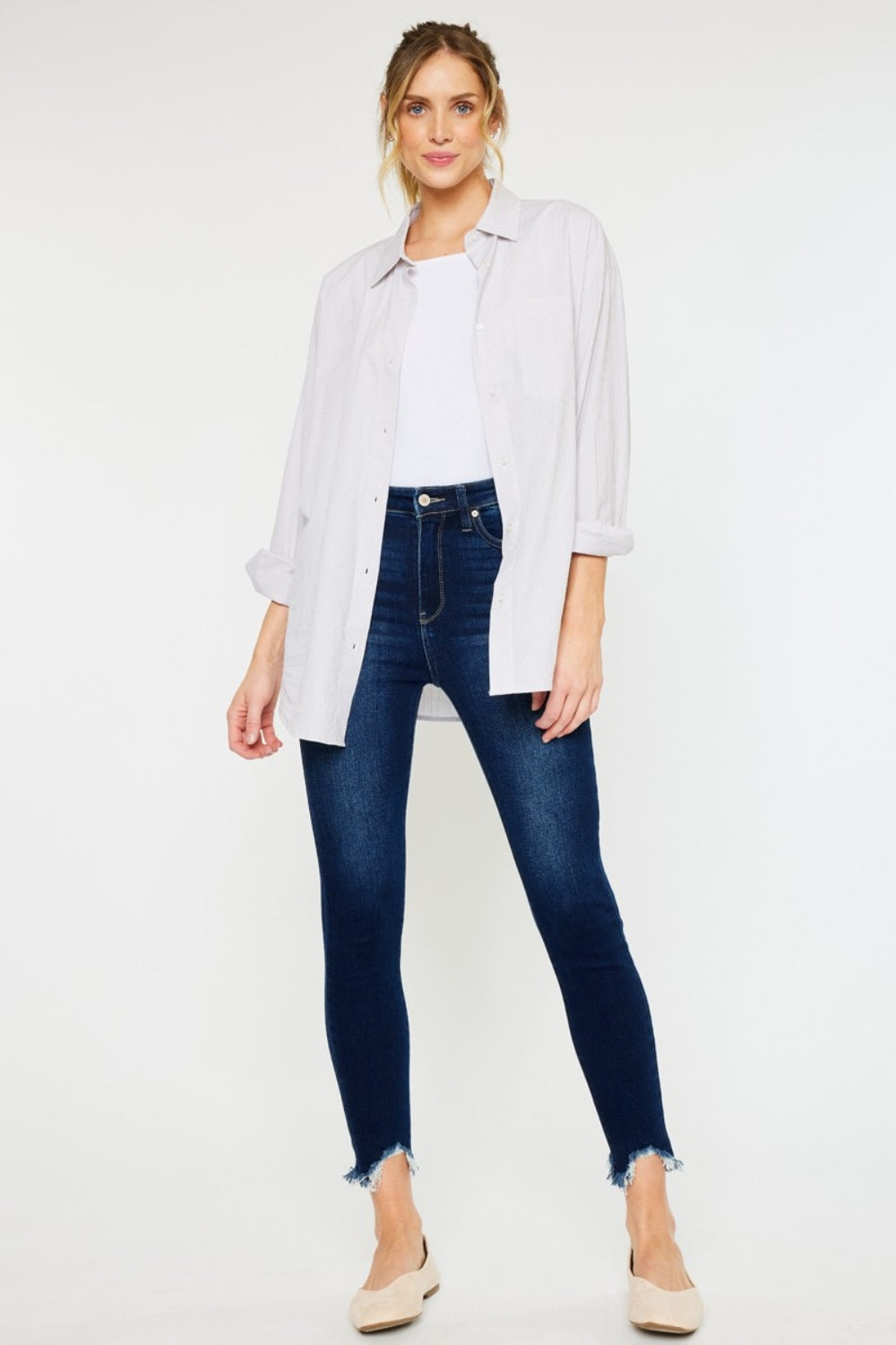 Kancan Full Size High Rise Frayed Ankle Skinny Jeans - The Goddess Galleries