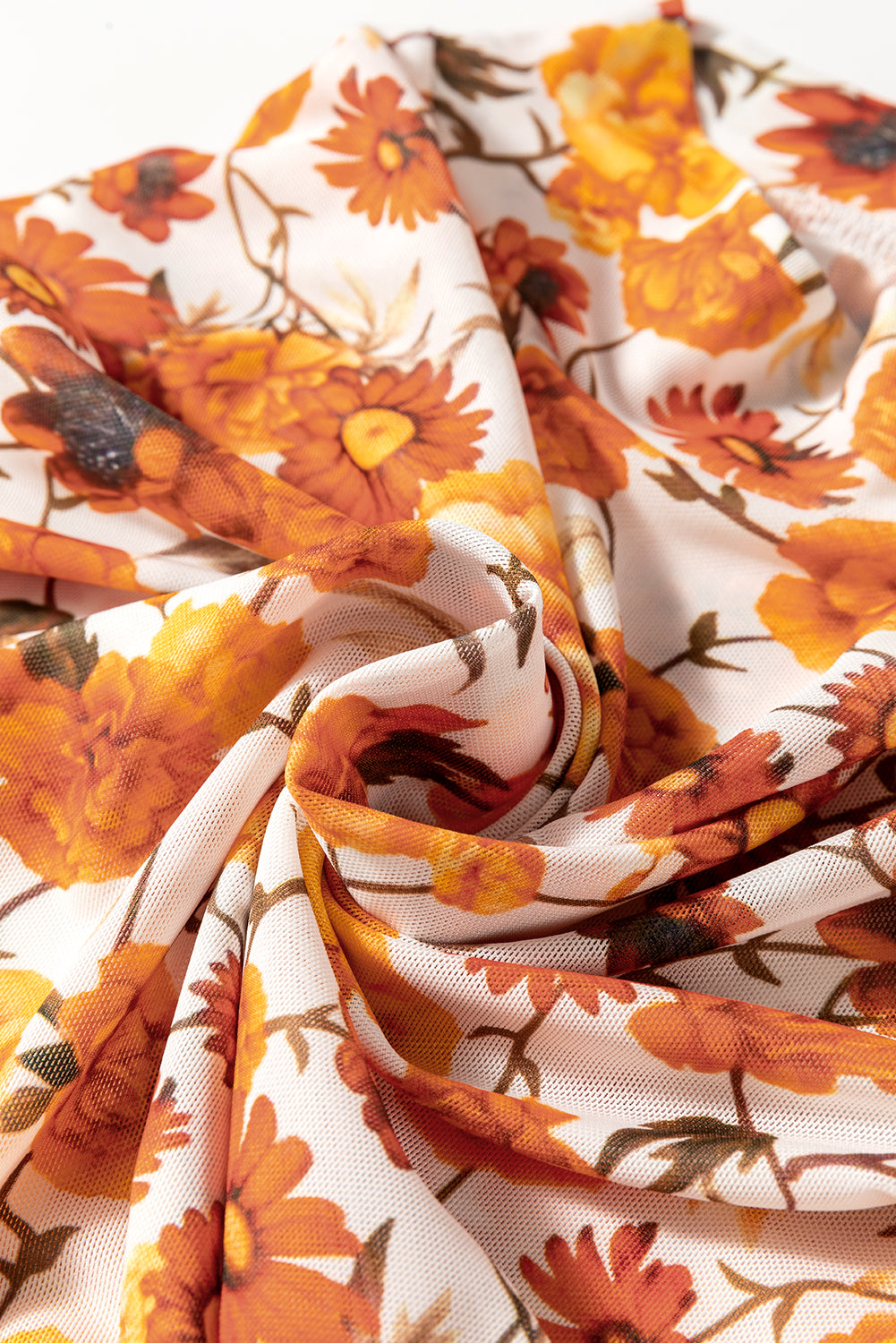 Printed Mock Neck Flare Sleeve Top - The Goddess Galleries