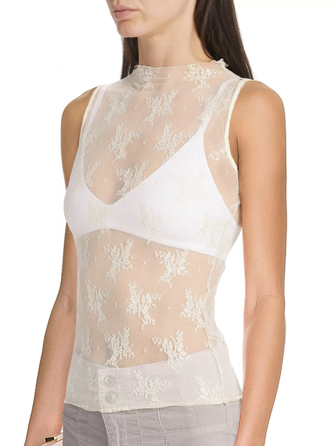 Lace Mock Neck Top - The Goddess Galleries