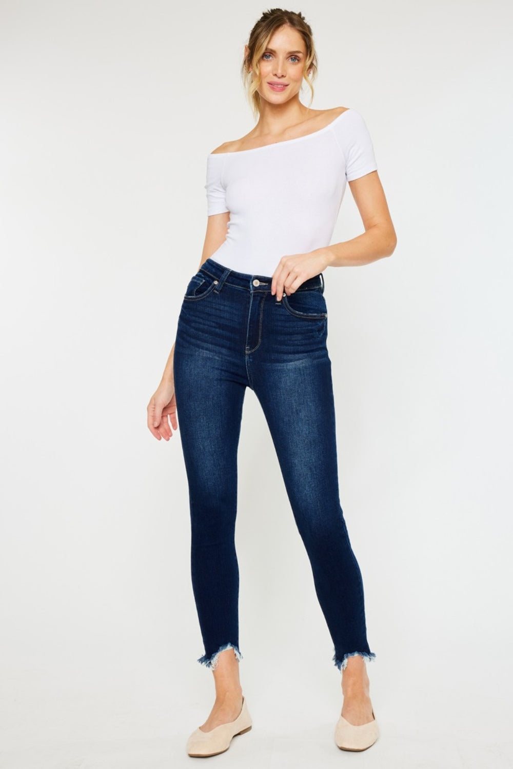 Kancan Full Size High Rise Frayed Ankle Skinny Jeans - The Goddess Galleries