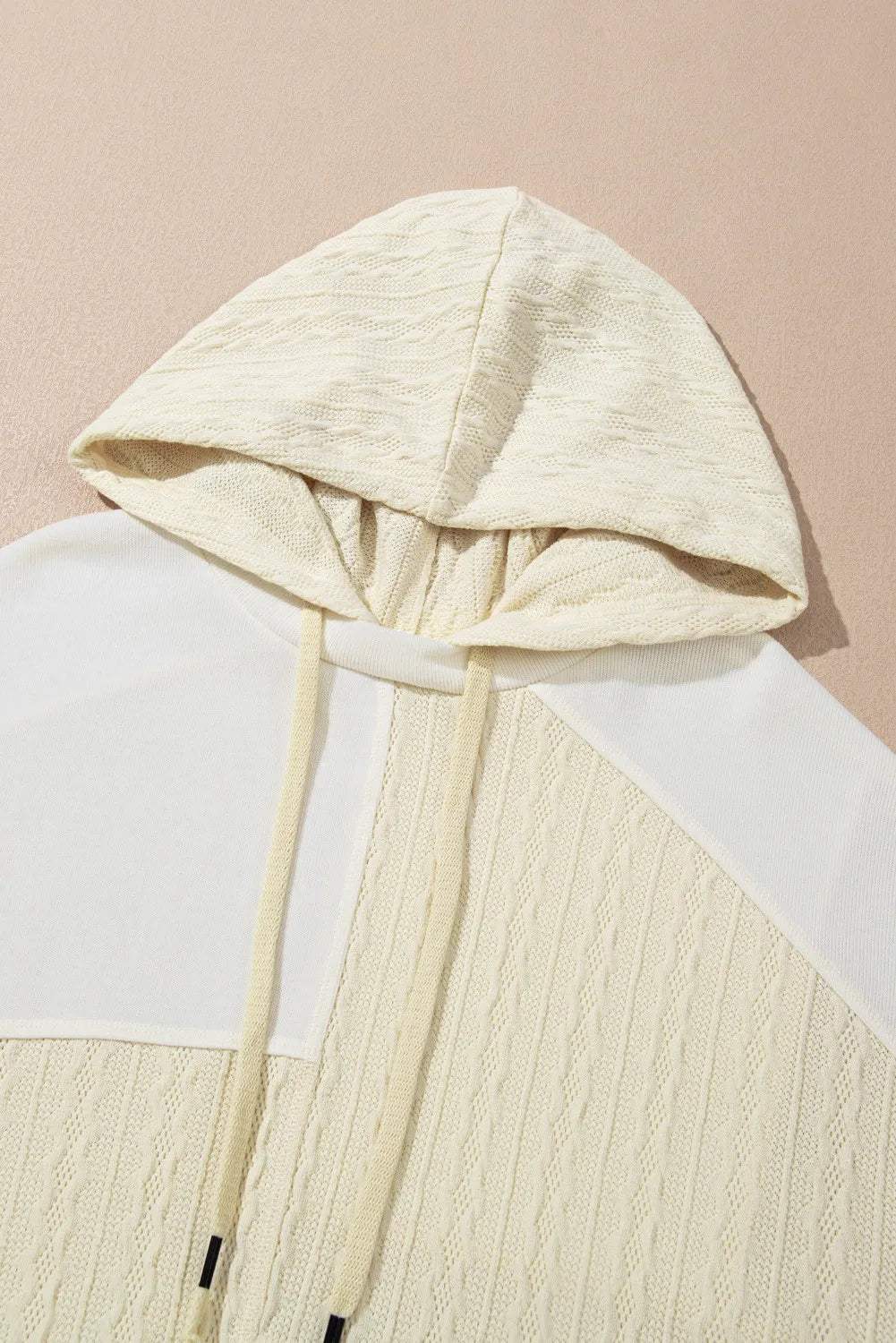 Plus Size Drawstring Color Block Long Sleeve Hoodie - The Goddess Galleries