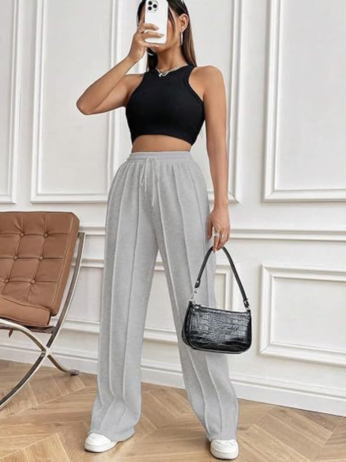 Drawstring Wide Leg Pants with Pockets - The Goddess Galleries
