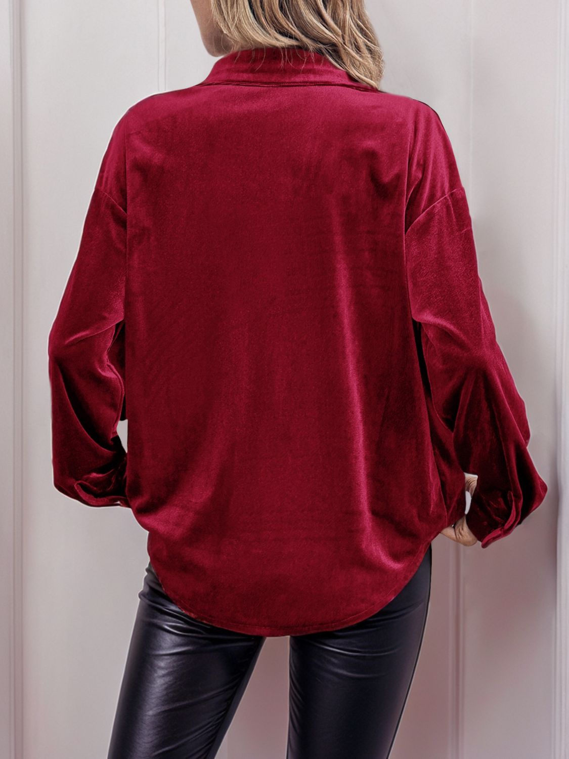 Perfee Button Up Long Sleeve Shirt - The Goddess Galleries