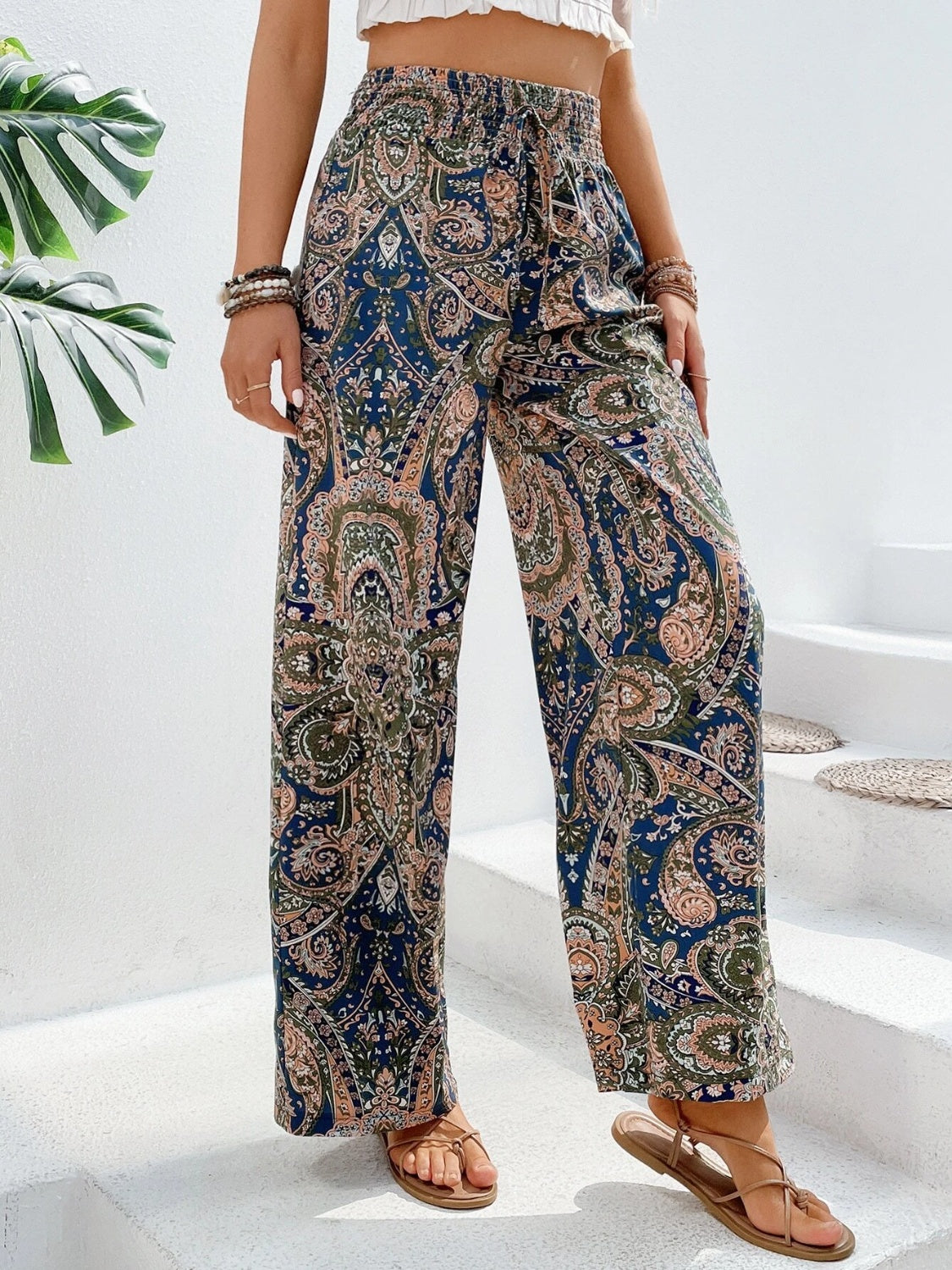 Printed Wide Leg Pants - The Goddess Galleries