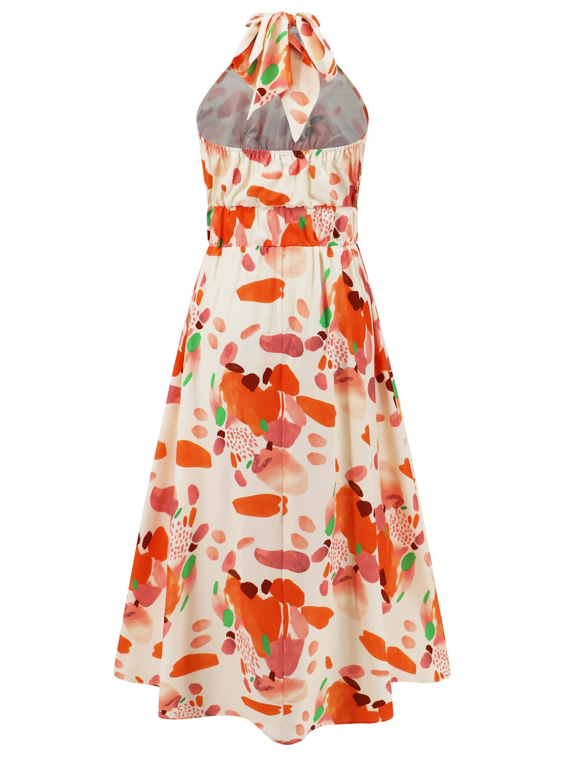 Ruched Printed Halter Neck Dress - The Goddess Galleries