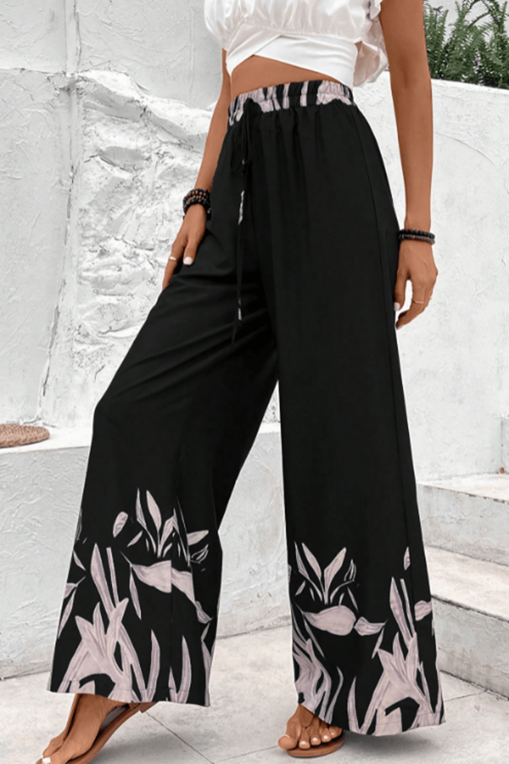 Honey Drawstring High Waist Relax Fit Long Pants - The Goddess Galleries