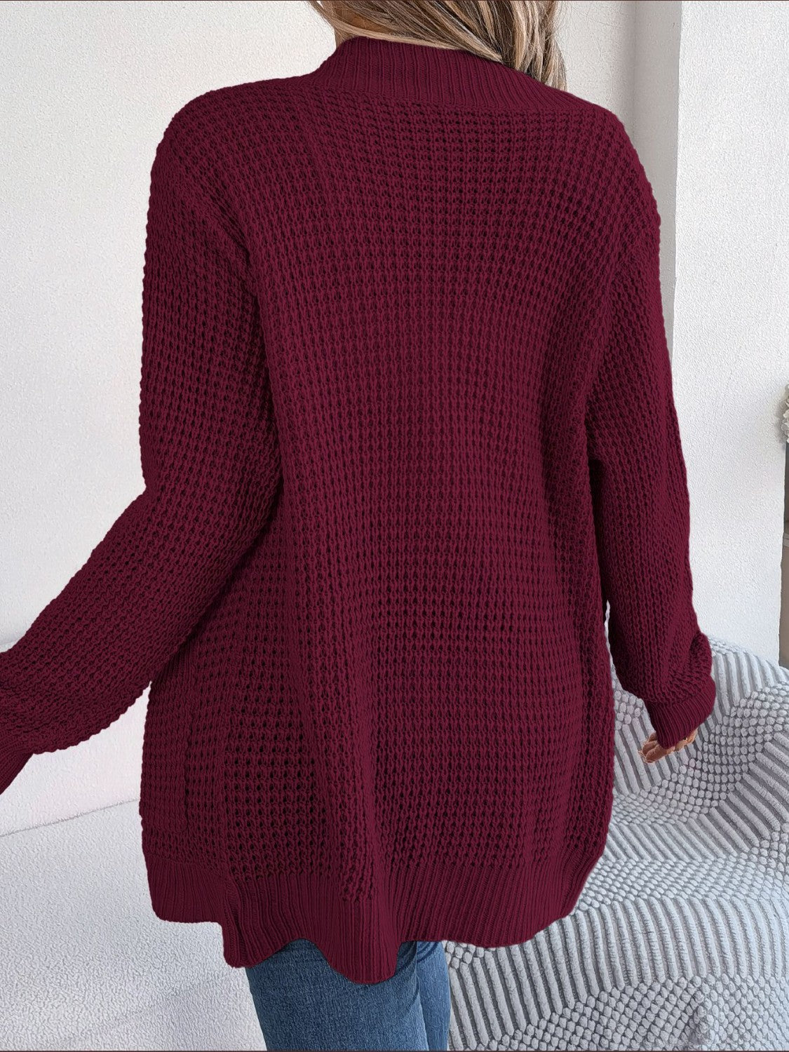 Open Front Long Sleeve Cardigan with Pockets - The Goddess Galleries