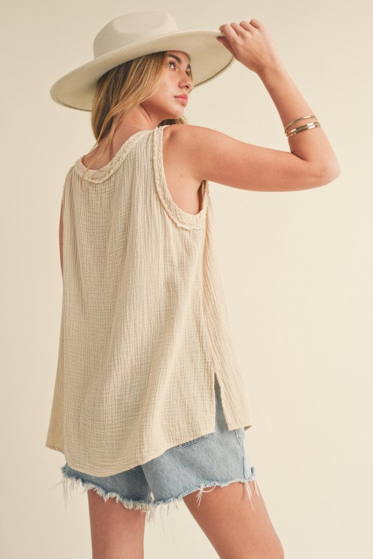 Aemi + Co V-Neck Wide Strap Tank - The Goddess Galleries