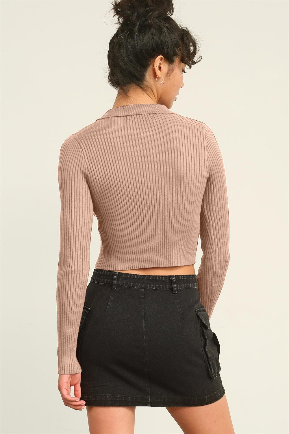 HYFVE Ribbed Double Zip Cropped Cardigan - The Goddess Galleries